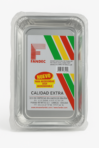 [BAN-ALU-FAN-BASE1] Bandeja Aluminio con Tapa 3100 Paq x 3 Unds FANDEC