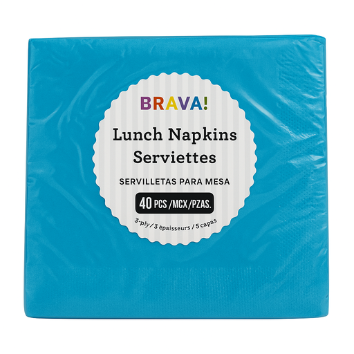 Servilleta Para Bebidas 25cm x 25cm Paq x 40 Unds BRAVA!