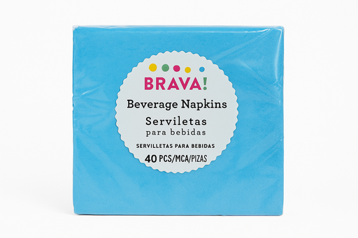 Servilleta Para Mesa 33cm x 33cm Paq x 40 Unds BRAVA!