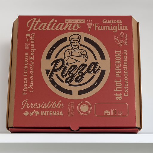 Caja de Pizza Modelo Roma Rojo Und