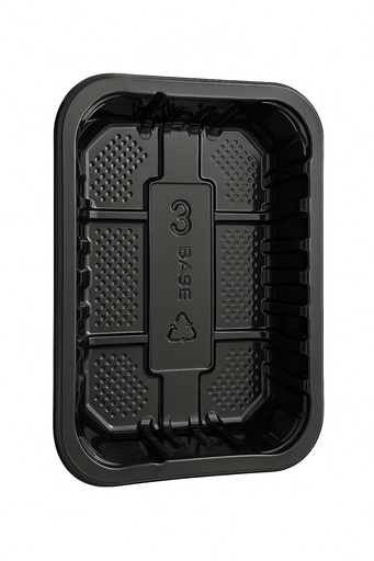 [BAN-PLA-EKO-BASE1] Bandeja Plastica Ecotray Negra 14x21x5 Und