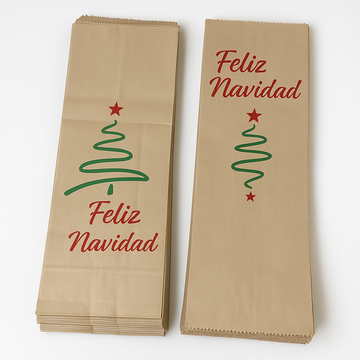 Bolsa de Pan Canilla Marron Navidad Und