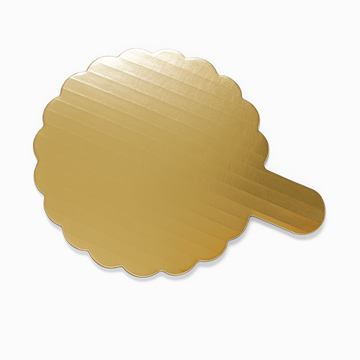 [BAS-DOR-FAN-BASE2] Base Dorada Redonda 8cm Und FANDEC para 1 Dulce