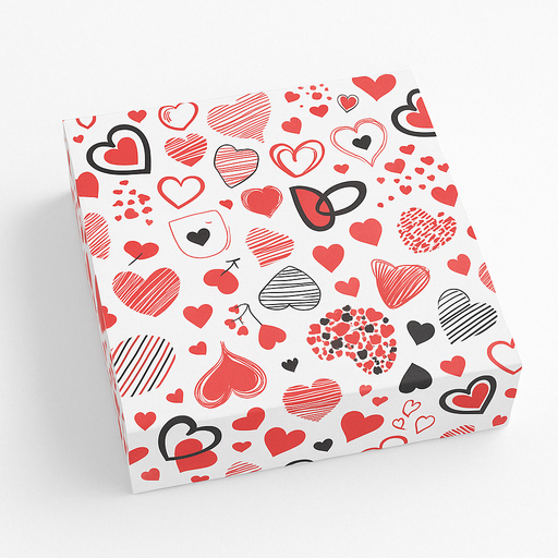 Caja de Torta Corazon Rojo Und FANDEC