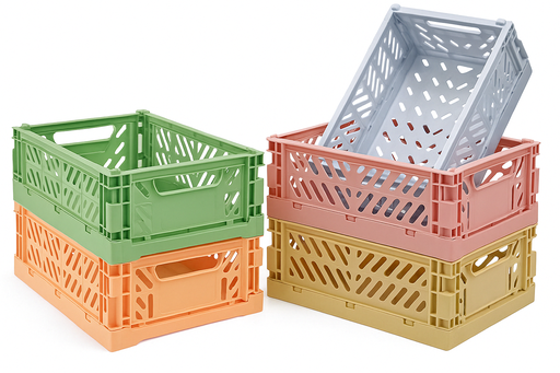 Caja Plegable de Plastico 10x15x6 Und Varios Colores