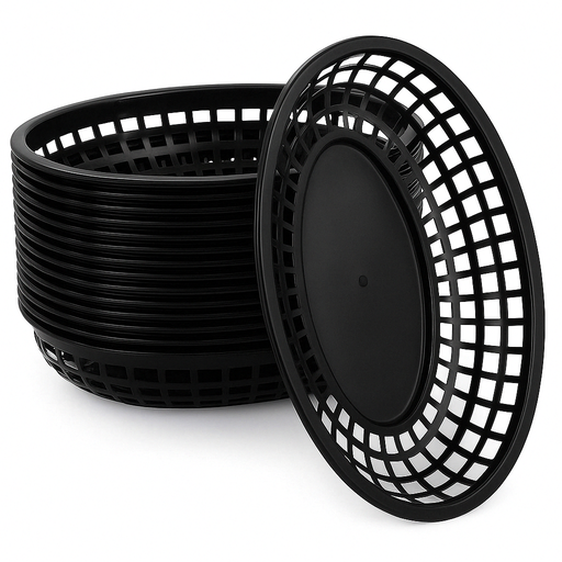 [CES-PLA-GEN-C4848] Cesta Plastica Reutilizable Negra Und