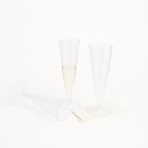 [COP-CHA-GEN-BASE1] Copas de Champaña de Plástico 4.5oz 10 Unds Sin BPA