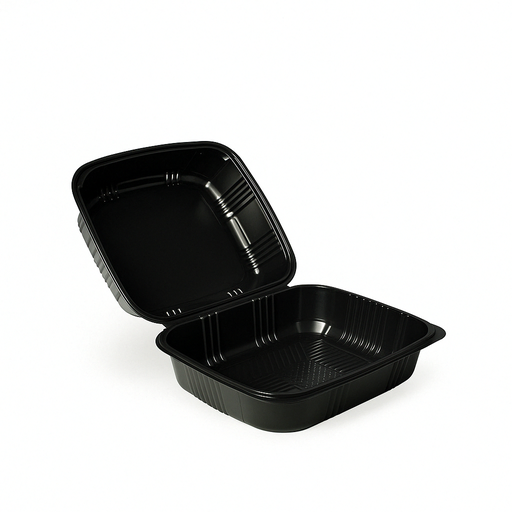 Envase PET Negro 11G 1165cc/39oz/8x7 Und DELIGOURMET 