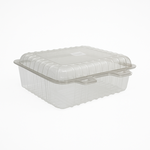 [ENV-PET-DEL-B0022] Envase PET Rectangular Transparente 12G/1250cc/42oz Und DELIGOURMET