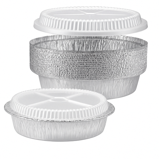 [ENV-ALU-GAL-BASE1] Envase de Aluminio 1050 Redondo con Tapa Transparente Und GALVANOTEK