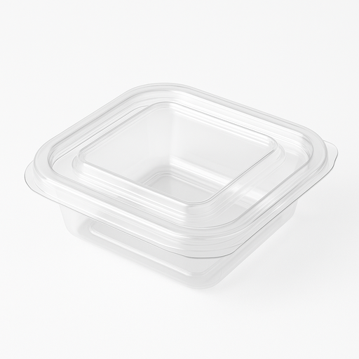 [ENV-PLA-GAL-BASE1-G730CR] Envase Deli Cuadrado 8oz con Precinto Und GALVANOTEK