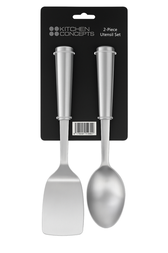 [SET-UTE-KIT-BASE1] Set de Utensilios de Acero 2 Unds KITCHEN CONCEPTS Contiene 1 Cuchara y 1 Espatula