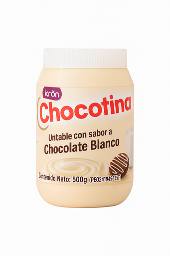 [CHO-CHO-KRO-BASE1] Chocotina de Chocolate Blanco 500gr Und KRON