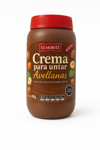 [CRE-AVE-STM-BASE1] Crema de Avellanas para Untar 500gr Und ST MORITZ