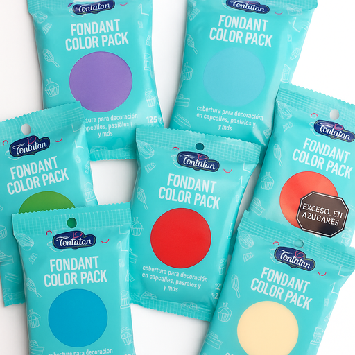 [FON-VAR-FLE-BASE1] Fondant Varios Colores 125gr Und FLEXIFONDANT