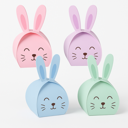 Mini Caja Pascua con forma de conejo Und Varios Colores