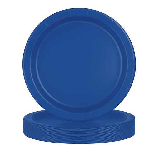 [SET-PLA-PAR-BASE1] Set de Platos de Papel Redondos 9" Azules 24 Unds PARTY!