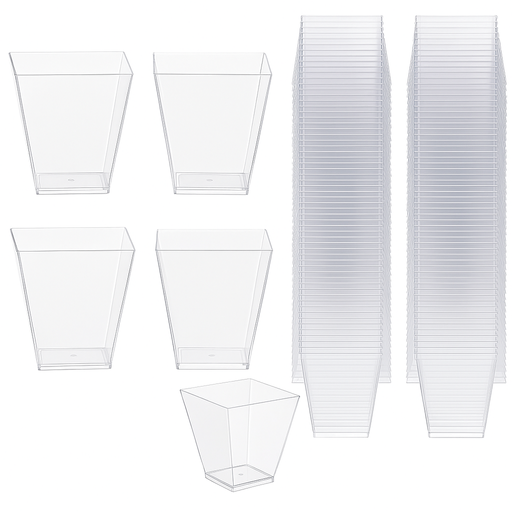 [SHO-CUA-GEN-BASE2] Shot Cuadrado Transparente 3.6oz 25 Unds