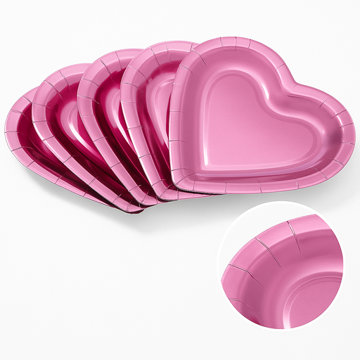 [SET-VAJ-GEN-BASE4] Set de Vajilla Desechable Rose Red para San Valentin 200 Unds Contiene 100 Platos y 100 Servilletas