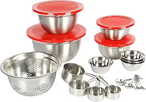 [JUE-PRE-GIB-BASE1] Juego de Preparación de Cocina 21 Unds GIBSON HOME de Acero Inoxidable