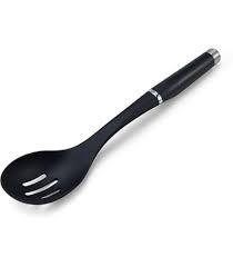 [CUC-RAN-KIT-BASE1] Cuchara Ranurada Antiadherente De Nylon Negro Und KITCHENAID