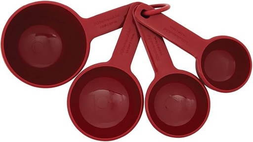 [JUE-TAZ-KIT-BASE1] Juego de Tazas Medidoras Rojas 4 Unds KITCHENAID