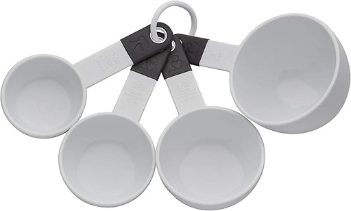 [JUE-TAZ-KIT-BASE2] Juego de Tazas Medidoras Blancas 4 Unds KITCHENAID 