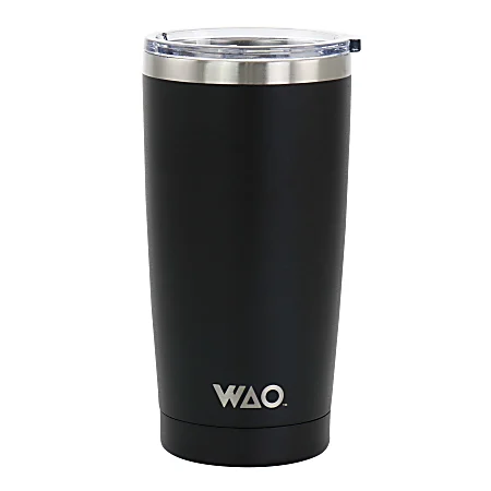 [VAS-VIA-WAO-BASE1] Vaso de Viaje Negro con Aislamiento Térmico de 18 onzas Und WAO GIBSON de Acero Inoxidable