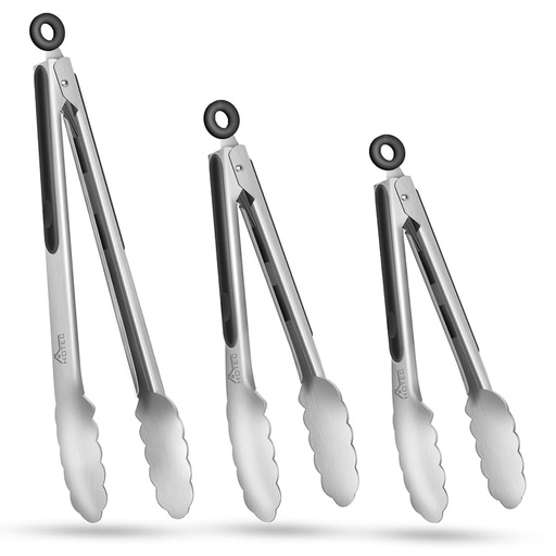 [PIN-ACE-HOU-BASE1] Pinzas de Acero Inoxidable 3 Unds HOUSEFUL 17cm, 22cm y 30cm