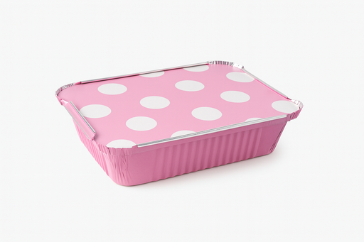 [ENV-ALU-GEN-BASE31] Envase de Aluminio 747/700/20cm con Tapa Carton/Metalizada Und Rosado
