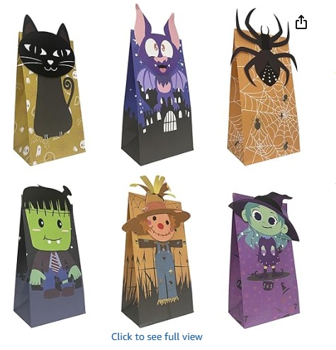 [BOL-PAP-GEN-BASE12] Bolsa de Papel con Diseño 3D Halloween Und Varios Modelos