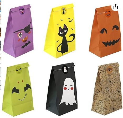 [BOL-PAP-GEN-BASE13] Bolsas de Papel para Dulces Halloween Und Varios Modelos