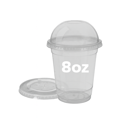 [VAS-PET-ECO-BASE5] Vasos PET 8oz con Tapa Domo Paq x 50 Unds ECOPLAST
