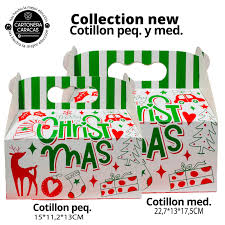 [CAJ-COT-CAR-BASE44] Caja Cotillon Candy 22.7x13x17.5cm Und CARTONERA CARACAS Navideño
