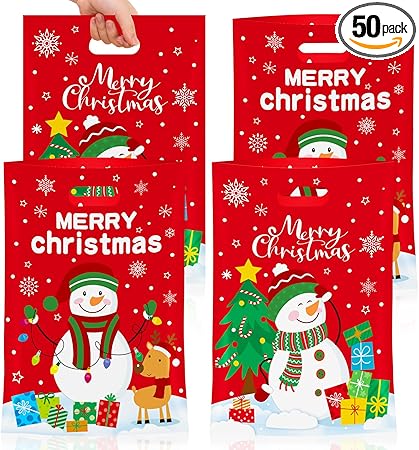 [BOL-PLA-GEN-BASE5] Bolsa Plastica de Regalo con Asas Navideña 21x17cm Und Doble Diseño