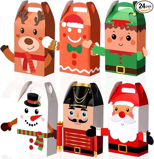 [CAJ-ASA-GEN-BASE1] Caja Cotillon 3D con Asa Para Regalos 21x15x8cm Und Varios Diseños Navideños