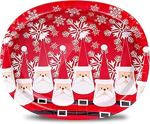 [BAN-DES-GEN-BASE1] Bandeja Desechable Ovalada de Santa Claus 24x20cm Und 