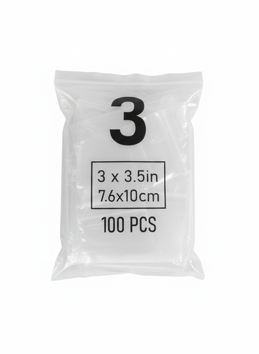[BOL-TRA-GEN-BASE3] Bolsa Transparente Ziploc #3 7.6x10cm Paq x 100 Unds