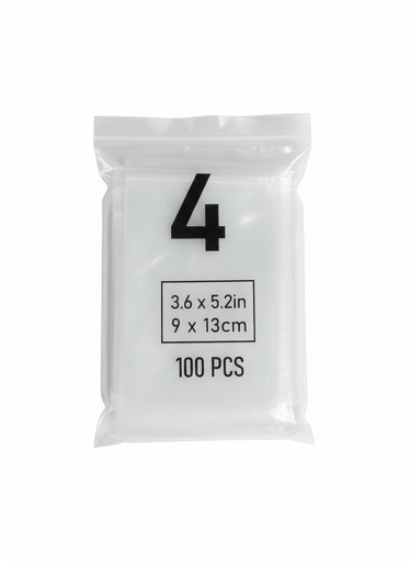 [BOL-TRA-GEN-BASE4] Bolsa Transparente Ziploc #4 9x13cm Paq x 100 Unds