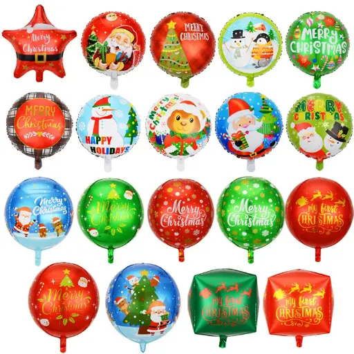 [GLO-FOI-GEN-BASE1] Globos Foil 10° Diseños Navideños Und