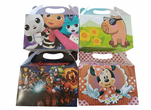 [CAJ-COT-GEN-BASE6] Caja de Cotillon Personajes Infantiles 10x15.5x8cm Und Varios Modelos