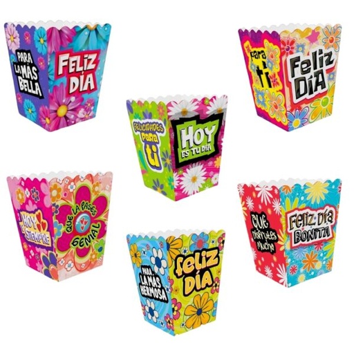 [COT-PEQ-GEN-BASE2] Cotuferas Pequeñas Feliz Dia Mujer 11x6.5cm Und Varios Diseños