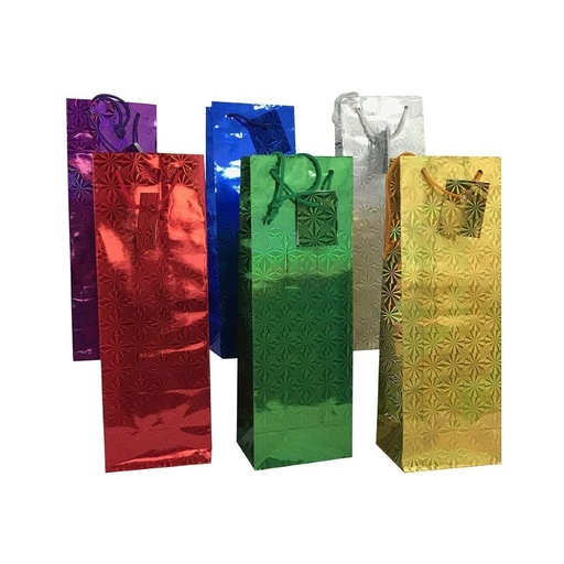 [BOL-BOT-GEN-BASE1] Bolsa Botellera Metalizada 35x12x9cm Und Varios Colores