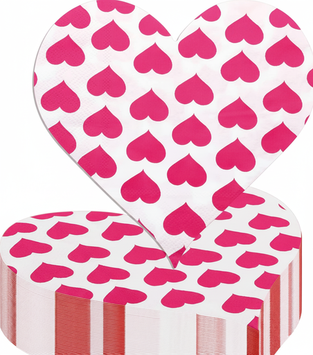 [SER-FOR-GEN-BASE1] Servilletas en Forma de Corazon Paq X 20 Unds 