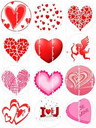 [TOP-CUP-GEN-BASE3] Toppers para Cupcakes San Valentin 7 Unds 
