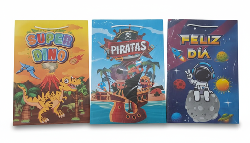 [BOL-GRA-GEN-BASE2] Bolsa Grande Laminada Infantil 34.5x23x9.5cm Und Triple Diseño