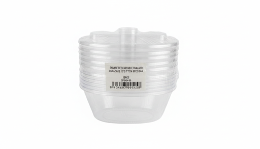 [MIN-ENV-GEN-BASE2] Mini Envase Ovalado Para Postres con Tapa 10x5.7x7cm Paq x 6 Unds Con Cucharitas  