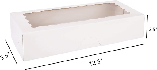 [CAJ-GAL-IMP-C0098] Cajas para Galletas con Ventana 31.75 x 13.97 x 6.35 cm Color Blanco Und
