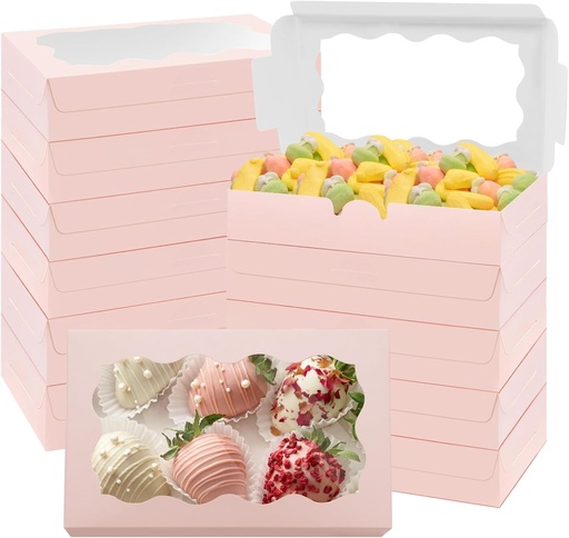 [CAJ-GAL-IMP-C4410] Cajas para Galletas con Ventana Transparente 17 x 11 x 4 cm Color Rosado UND