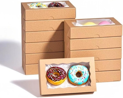 [CAJ-GAL-IMP-C3433] Cajas para Galletas con Ventana Marron 17.78 x 11.00 x 3.81cm Und